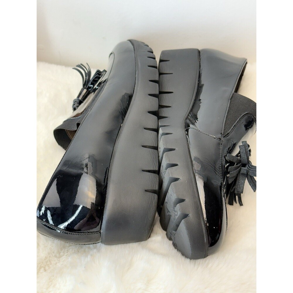 Wondersfly Patent Leather Tassel Platform Wedge Memory Gel Loafers EU 42 US 11 - Picture 2 of 16